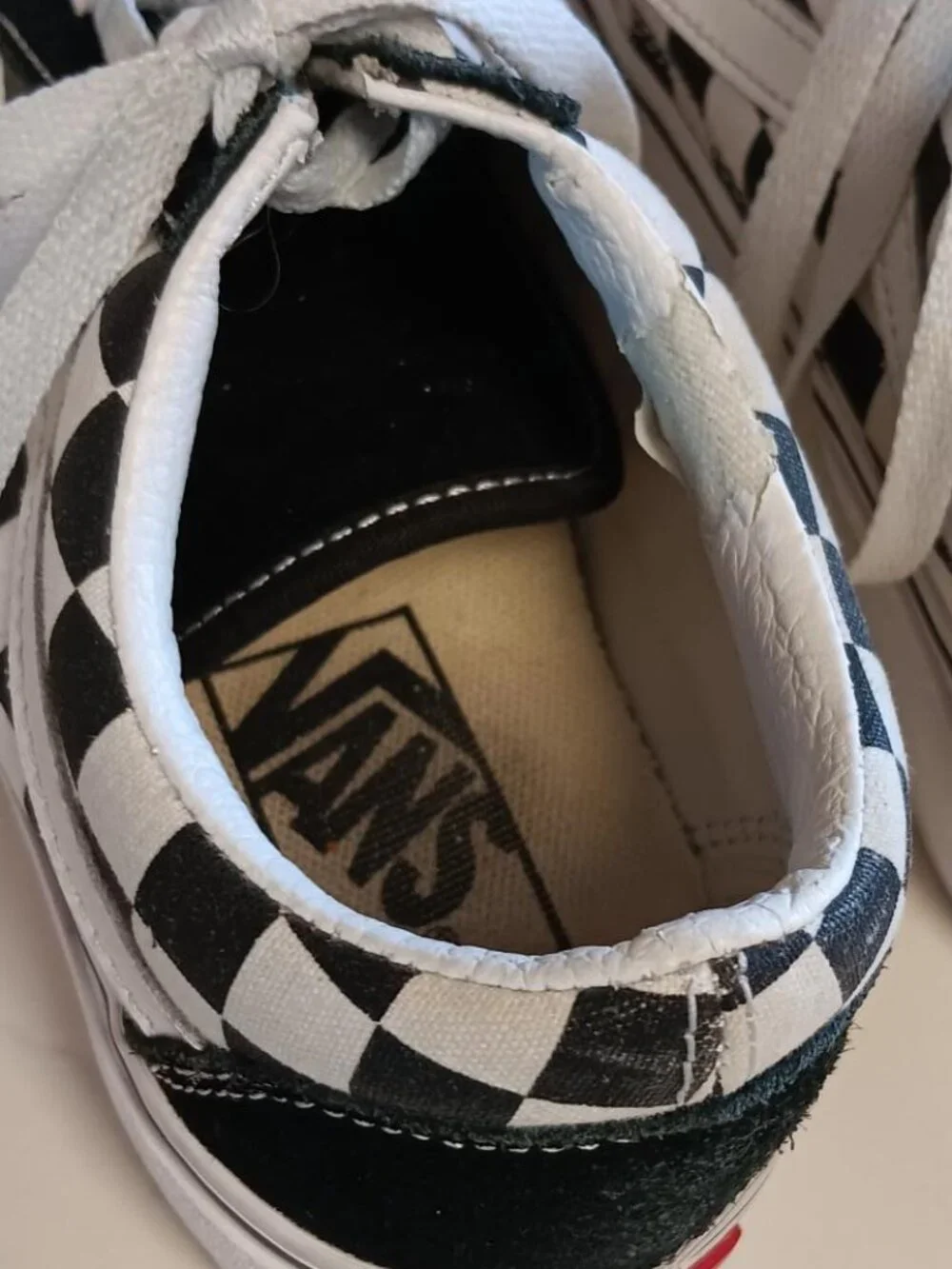 VANS Kids Black and White Checkerboard Canvas Sneakers Size 4.0